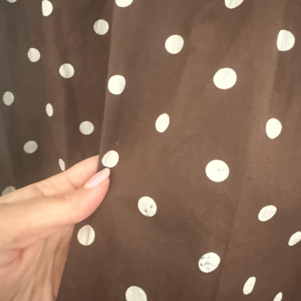 Abercrombie & Fitch Brown Polka Dot Midi Dress - Picture 6 of 7